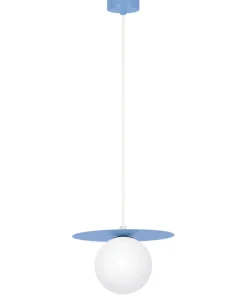 Clearance Sklep Kaja Unikalna, niebieska lampa wisząca z kloszem K-5445 z serii ROBIN