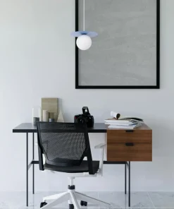 Clearance Sklep Kaja Unikalna, niebieska lampa wisząca z kloszem K-5445 z serii ROBIN