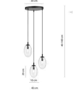 Hot Sklep Kaja Uniwersalna lampa z przezroczystymi kloszami 1265/3PREM z serii ASTRAL