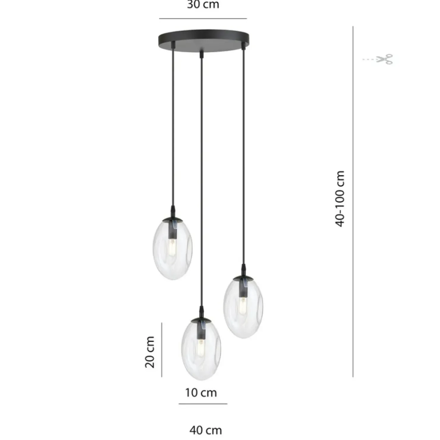 Hot Sklep Kaja Uniwersalna lampa z przezroczystymi kloszami 1265/3PREM z serii ASTRAL