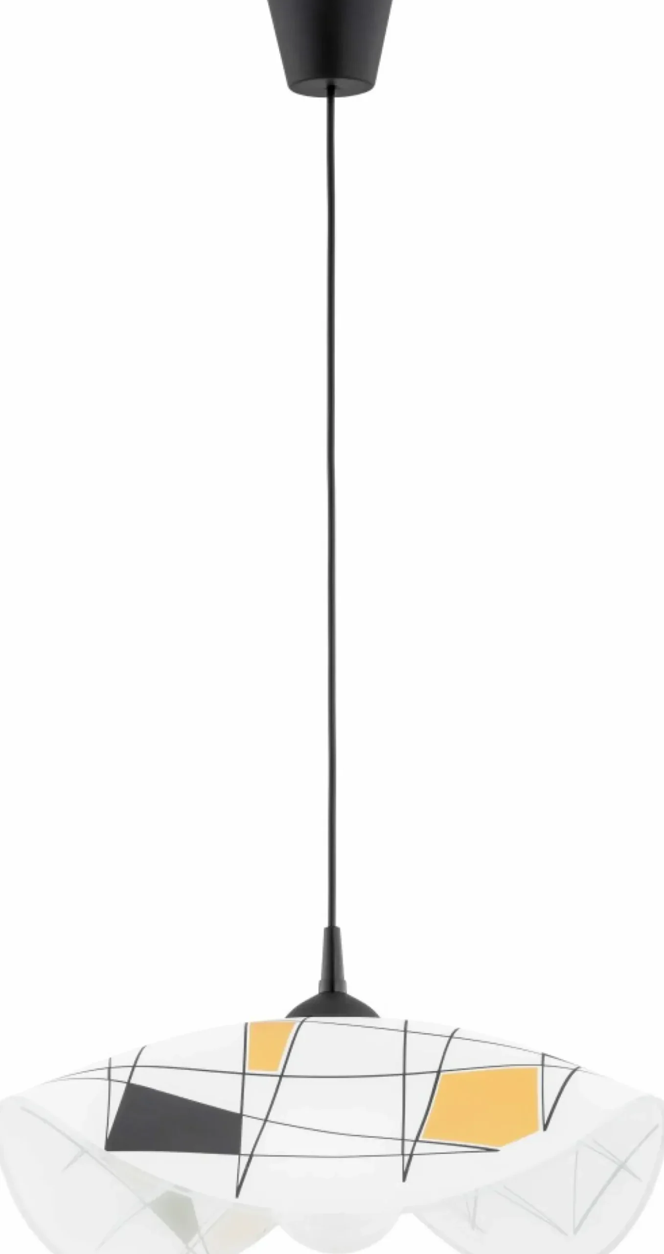 Vintage lampa wisząca z falowanym kloszem AL 60986 z serii FREZJA | Kaja Oświetl*Sklep Kaja Fashion