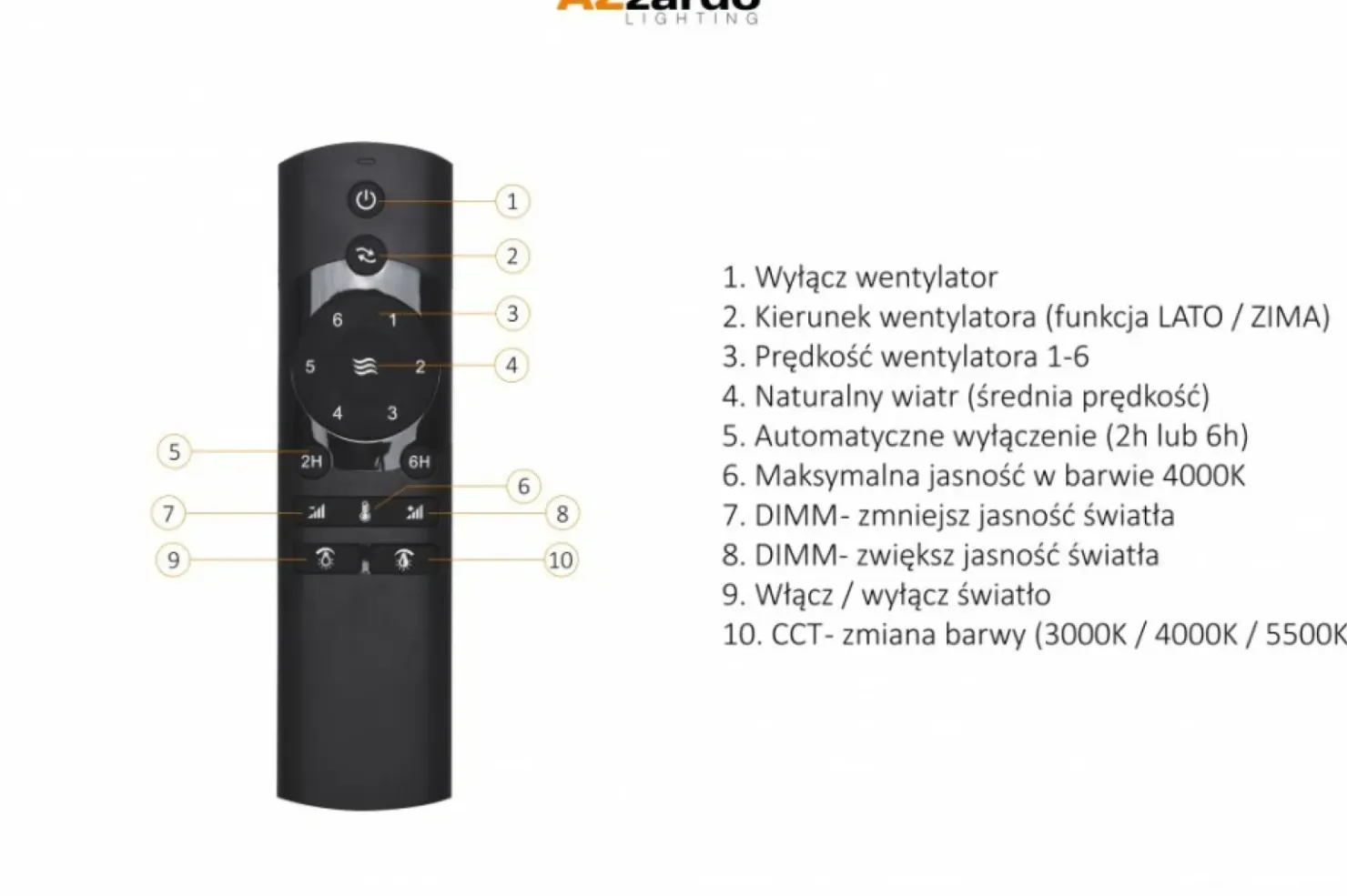 Wentylator z lampą LED drewniane skrzydła AZ4450 VENETI | Kaja*Sklep Kaja Discount