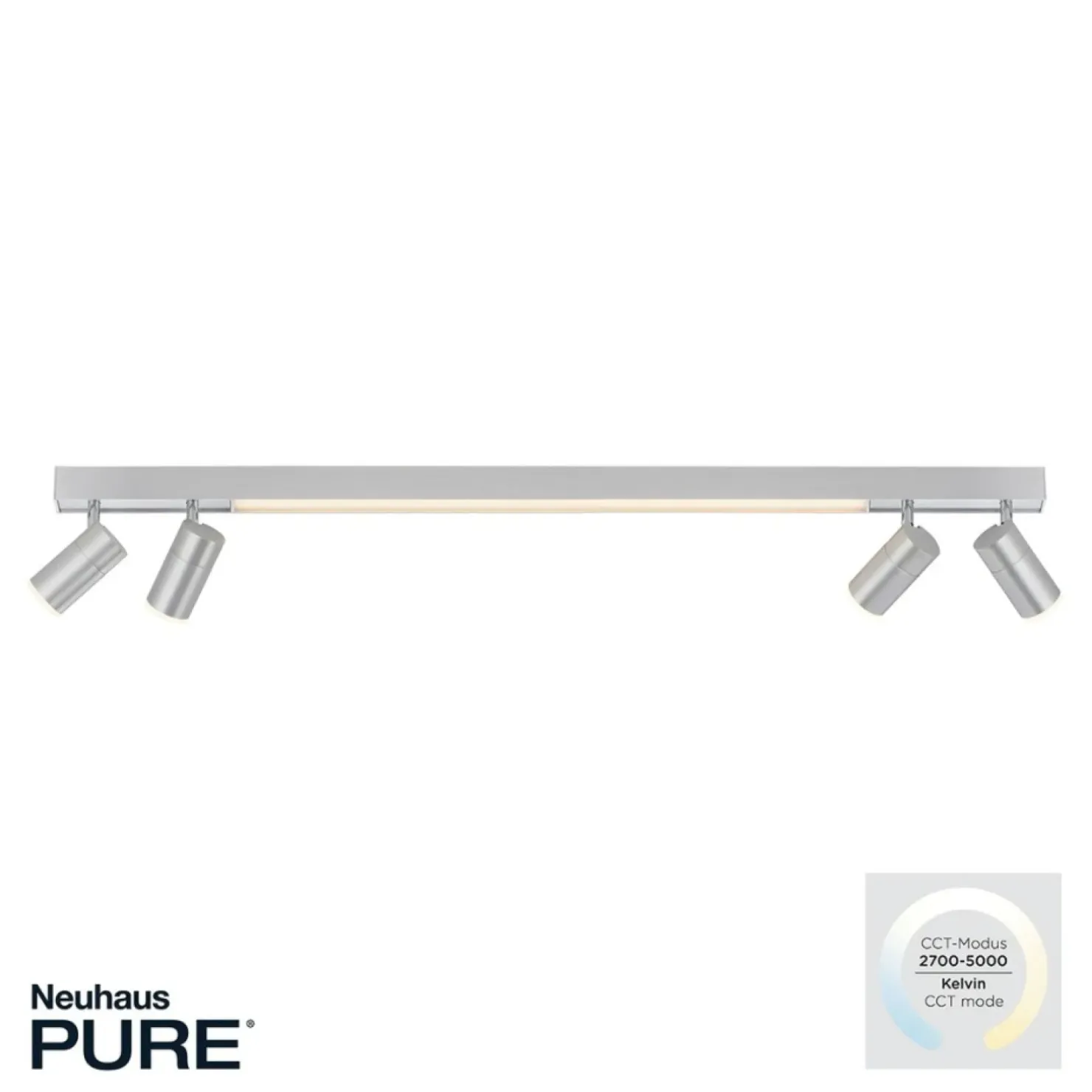 Clearance Sklep Kaja Świecąca listwa LED z reflektorami na pilot 6121-95 z serii PURE-LINES szary