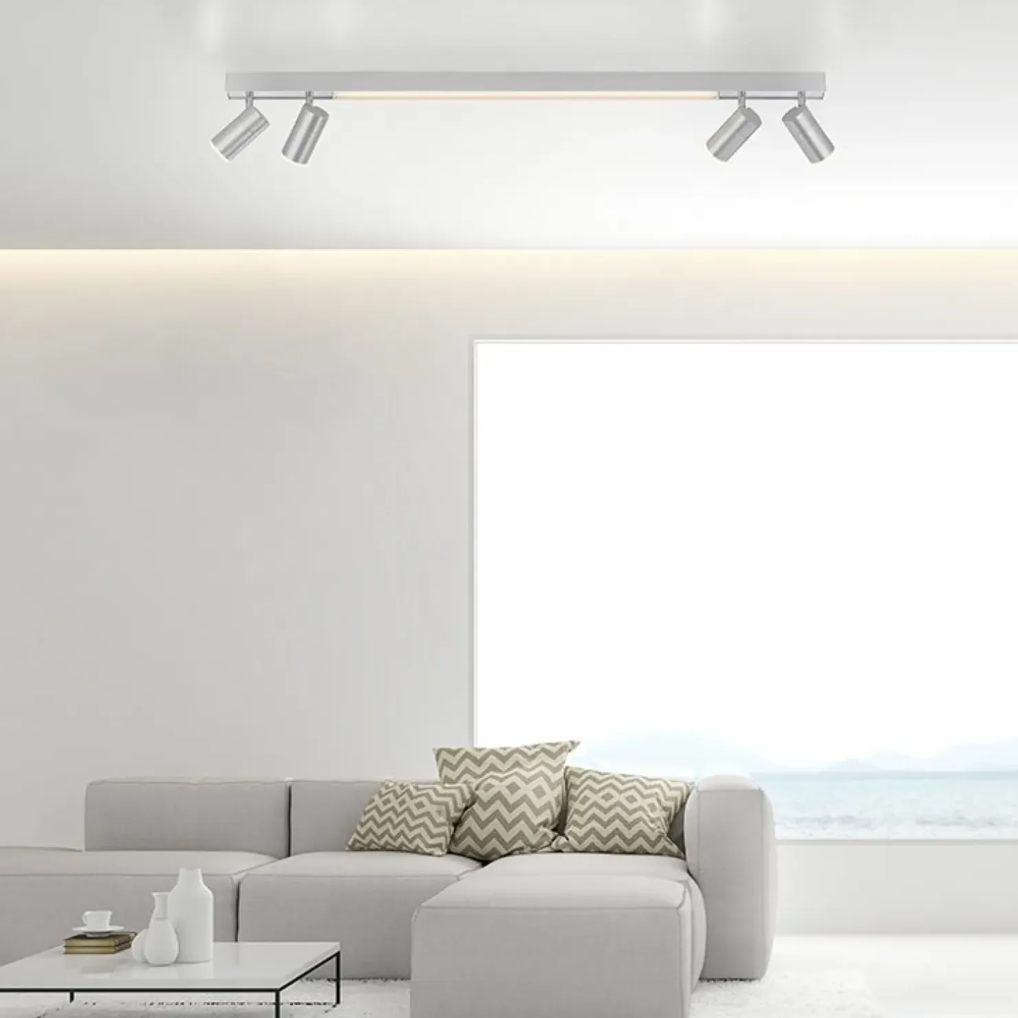 Clearance Sklep Kaja Świecąca listwa LED z reflektorami na pilot 6121-95 z serii PURE-LINES szary