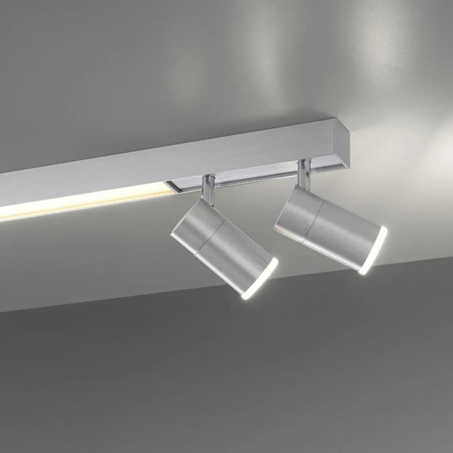Clearance Sklep Kaja Świecąca listwa LED z reflektorami na pilot 6121-95 z serii PURE-LINES szary