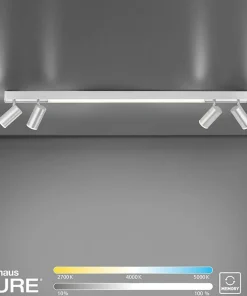 Clearance Sklep Kaja Świecąca listwa LED z reflektorami na pilot 6121-95 z serii PURE-LINES szary