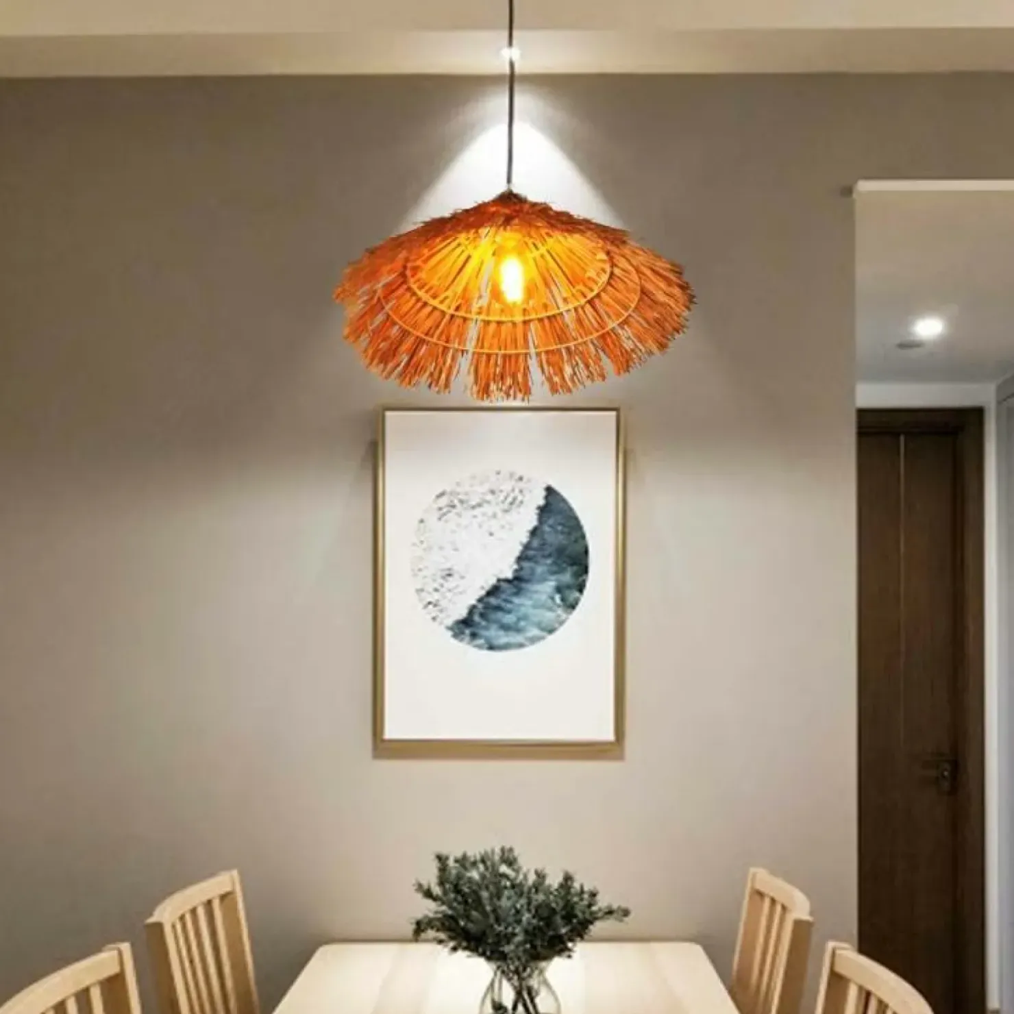 Flash Sale Sklep Kaja Wiklinowa lampa wisząca do sypialni ABR-NLW37-BH-E27 BOHO | Kaja brązowy