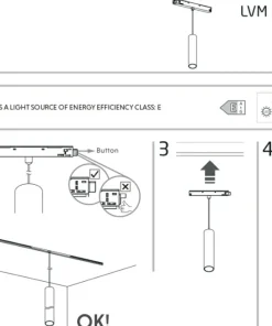 Wisząca lampa do szyny magnetycznej 1F 10146 LVM ROLLER LED | Kaja*Sklep Kaja Outlet