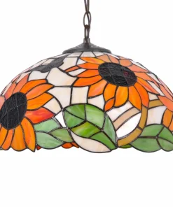 Witrażowa lampa wisząca, regulowana wysokość K-P16814 z serii SUNFLOWER*Sklep Kaja Sale