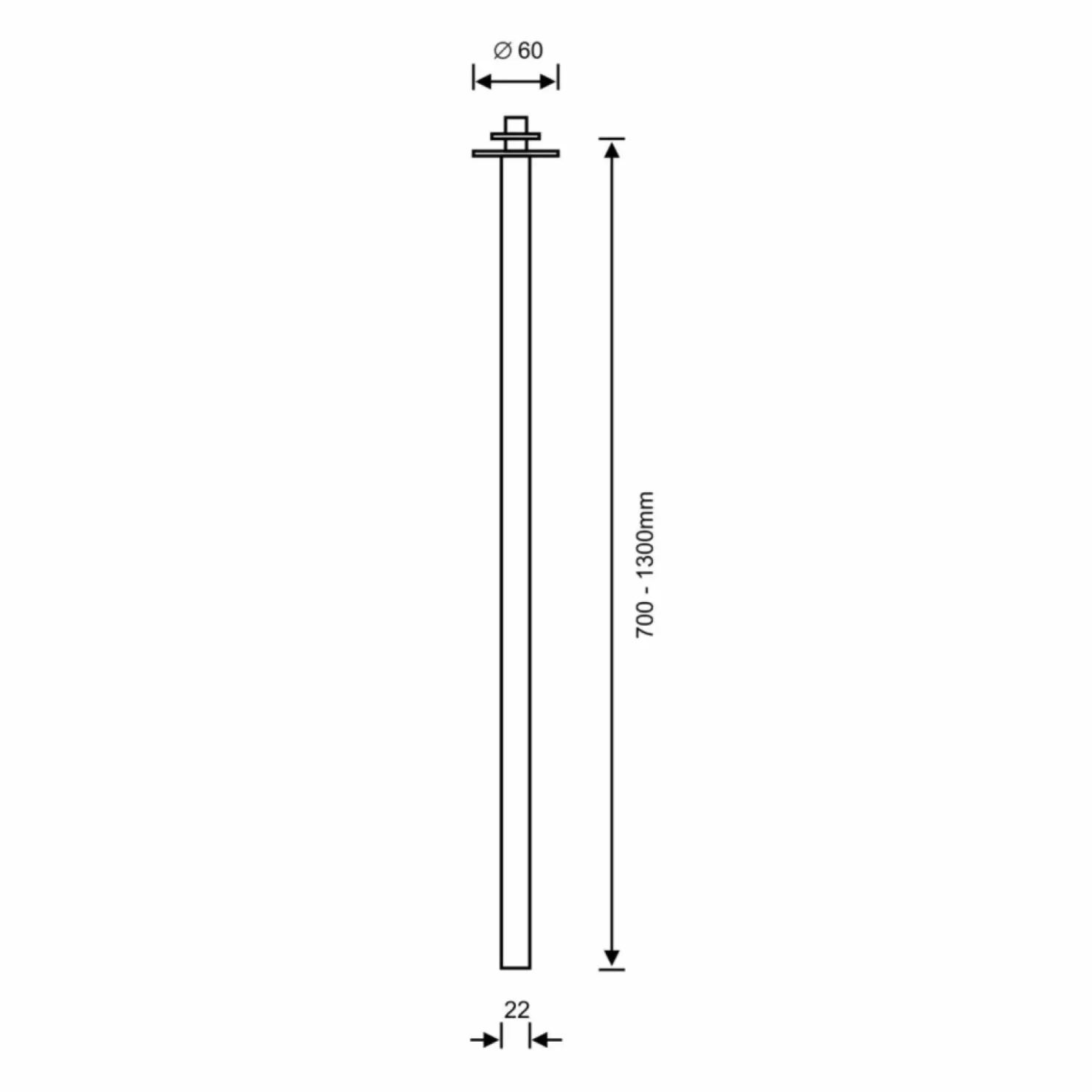 Wpustowa tuba G9 - mosiądz polerowany 130cm ANT 9125 ALHA T | Kaja*Sklep Kaja Shop