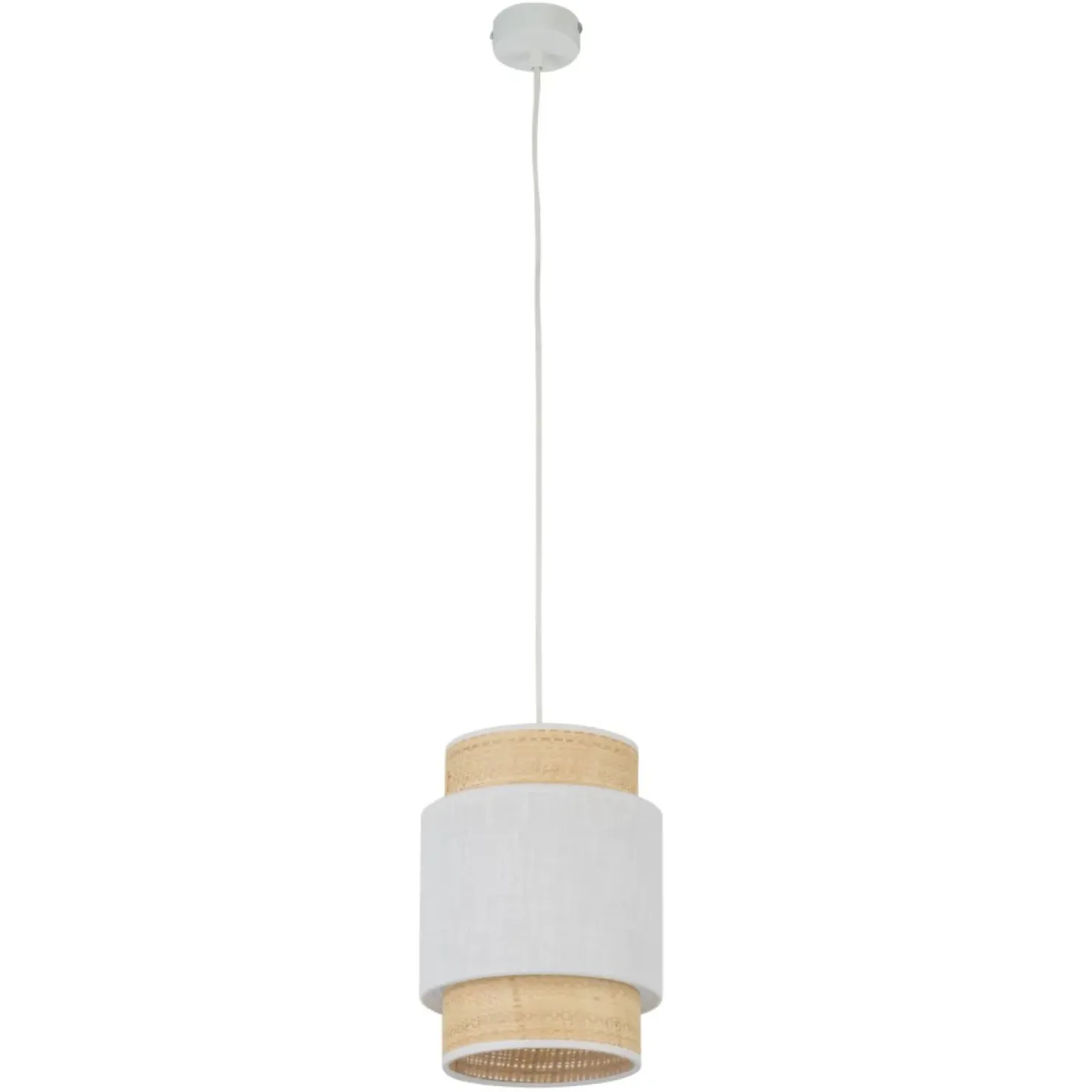 Sale Sklep Kaja Wąska, abażurowa lampa wisząca do jadalni TK 5652 BOHO NEW WHITE