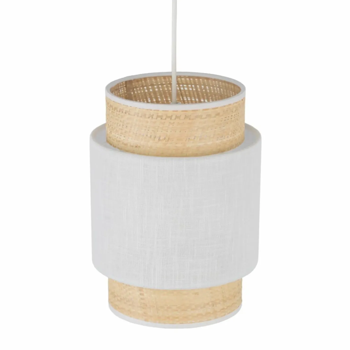 Sale Sklep Kaja Wąska, abażurowa lampa wisząca do jadalni TK 5652 BOHO NEW WHITE