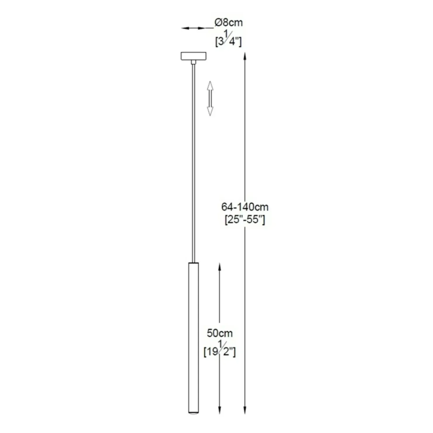 Store Sklep Kaja Wąska, długa, ledowa lampa wisząca P0461-01A-L8L8 LOYA | Kaja