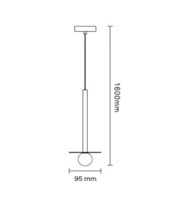 Clearance Sklep Kaja Wąska lampa wisząca do łazienki LP-048/1PS GR BOLITA | Kaja