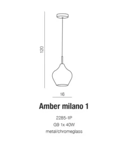 Clearance Sklep Kaja Wąska lampa wisząca w kolorze m AZ3077 AMBER | Kaja miedziany