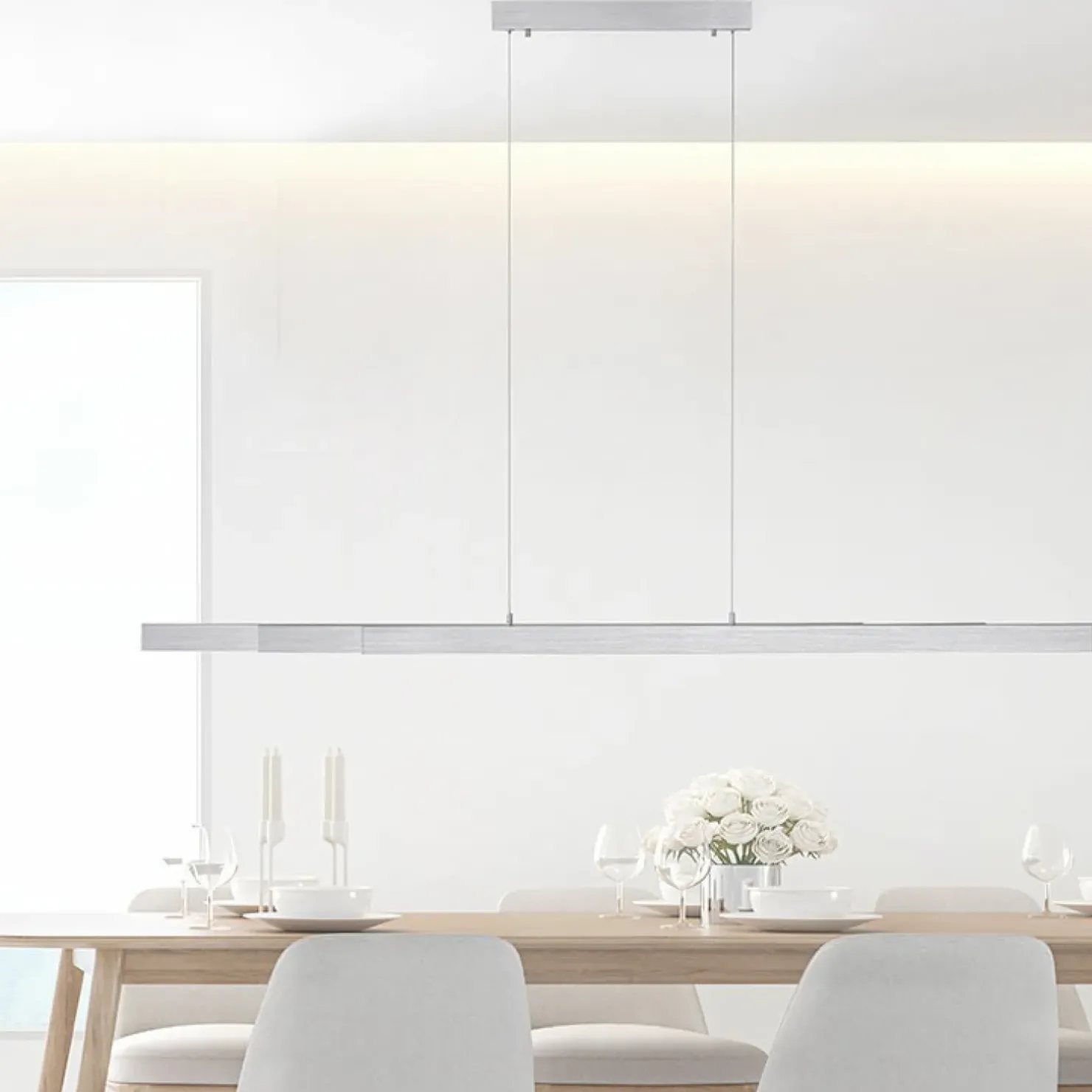 Clearance Sklep Kaja Wąska, wisząca lampa sufitowa LED 11660-95 z serii LUZI | Kaja szary