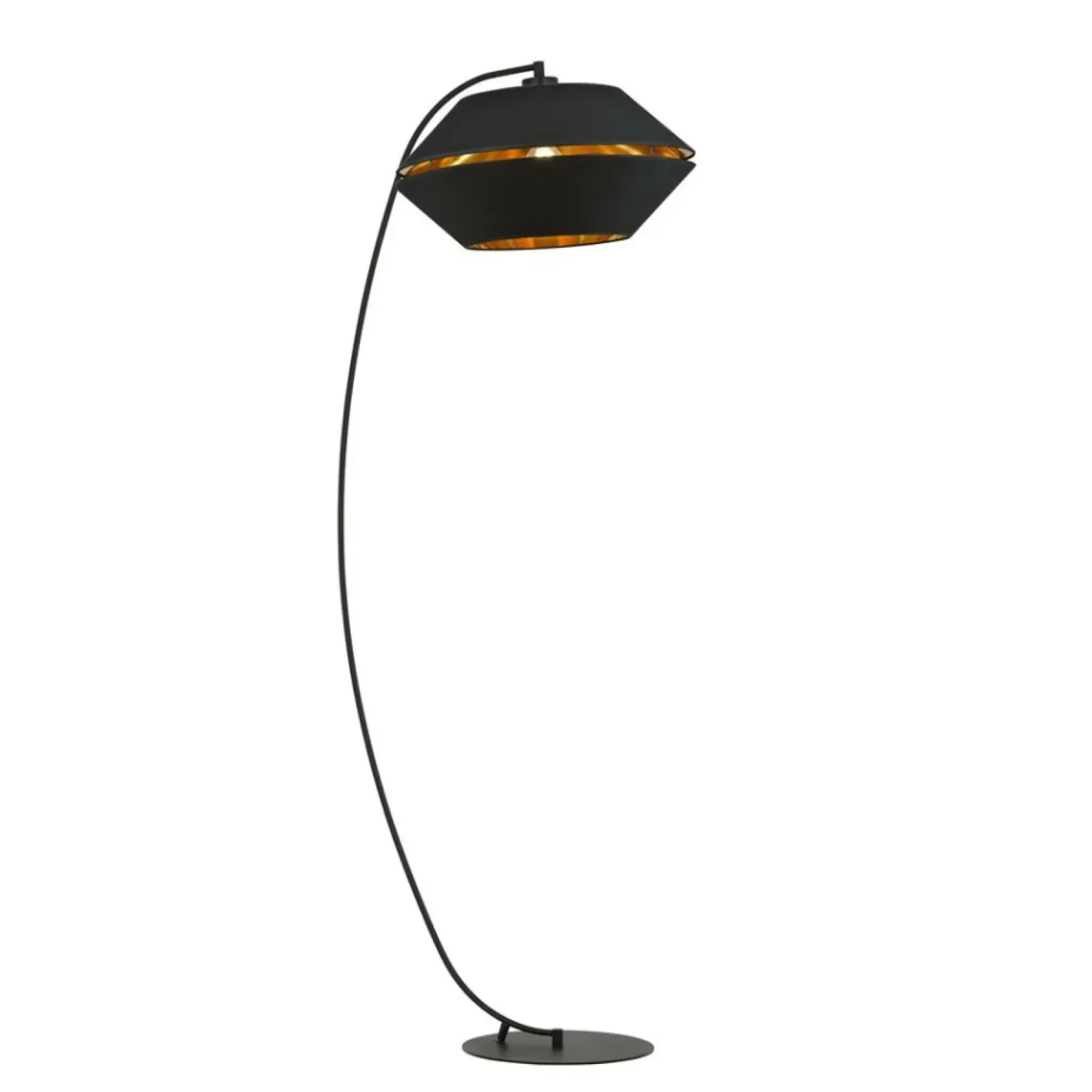Wygięta lampa z abażurem ze złotym wnętrzem 1183/LP z serii PIANO*Sklep Kaja Cheap