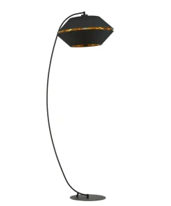 Wygięta lampa z abażurem ze złotym wnętrzem 1183/LP z serii PIANO*Sklep Kaja Cheap