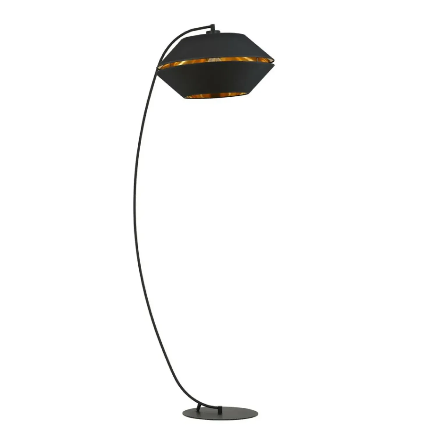 Wygięta lampa z abażurem ze złotym wnętrzem 1183/LP z serii PIANO*Sklep Kaja Cheap