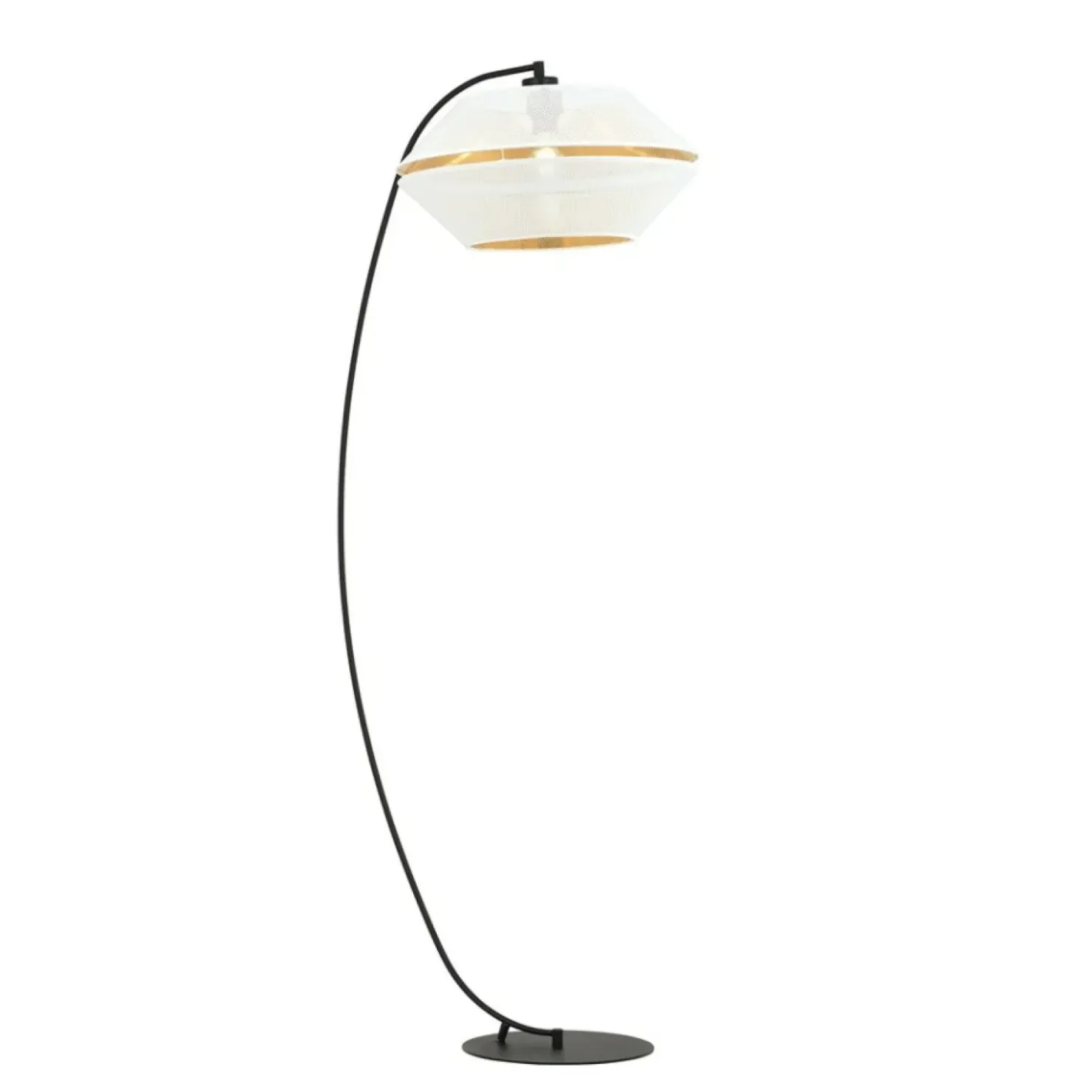 Wygięta, ozdobna lampa stojąca z białym abażurem 1184/LP z serii MALIA*Sklep Kaja Flash Sale