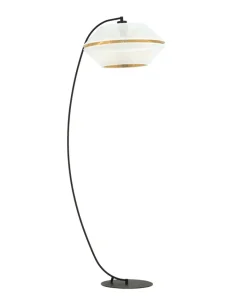 Wygięta, ozdobna lampa stojąca z białym abażurem 1184/LP z serii MALIA*Sklep Kaja Flash Sale