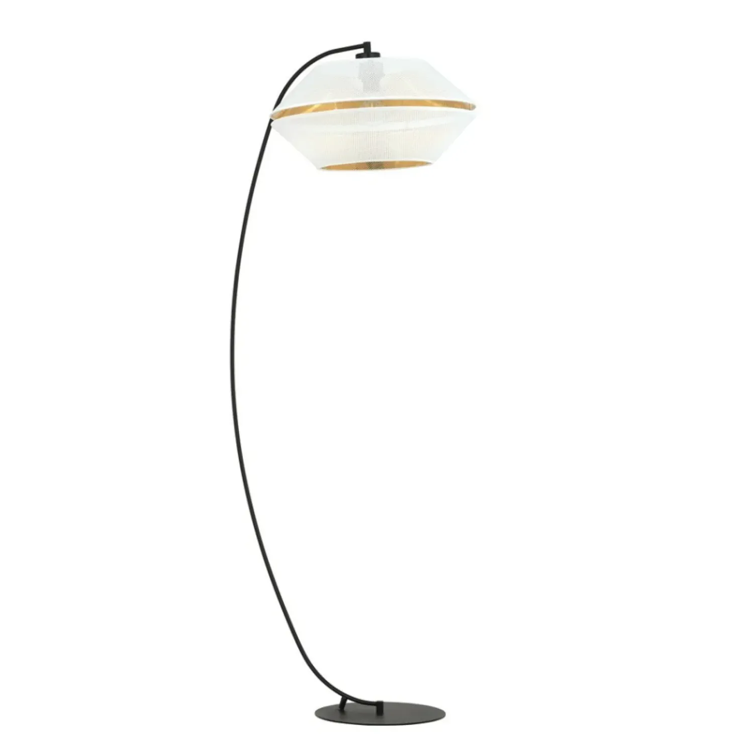 Wygięta, ozdobna lampa stojąca z białym abażurem 1184/LP z serii MALIA*Sklep Kaja Flash Sale