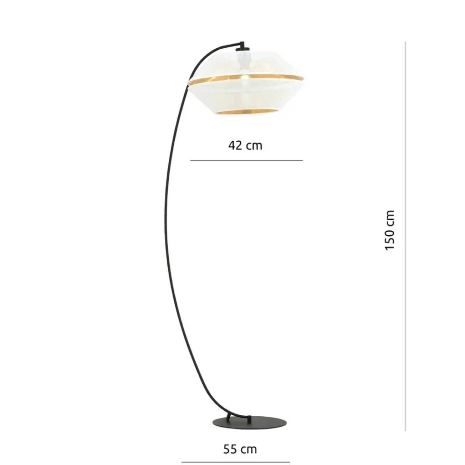 Wygięta, ozdobna lampa stojąca z białym abażurem 1184/LP z serii MALIA*Sklep Kaja Flash Sale