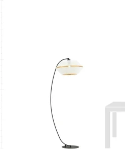 Wygięta, ozdobna lampa stojąca z białym abażurem 1184/LP z serii MALIA*Sklep Kaja Flash Sale