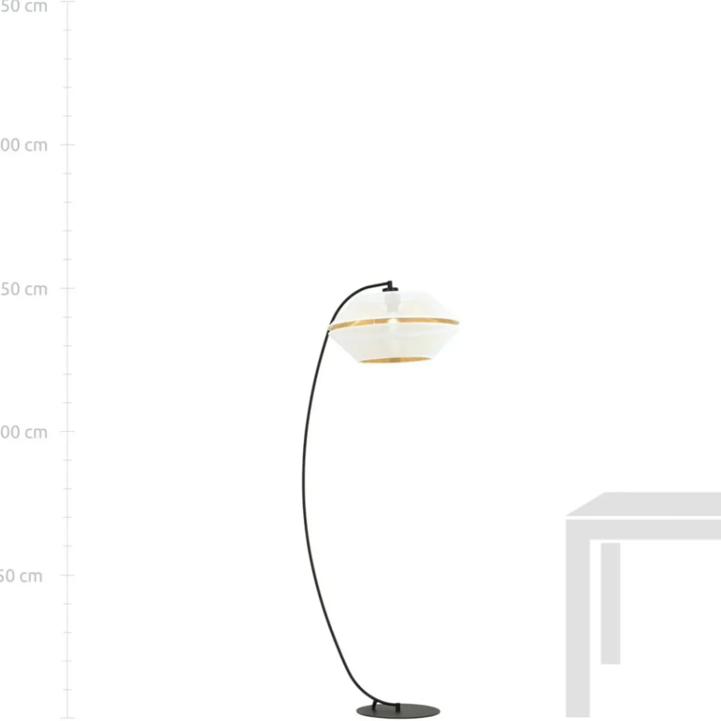 Wygięta, ozdobna lampa stojąca z białym abażurem 1184/LP z serii MALIA*Sklep Kaja Flash Sale