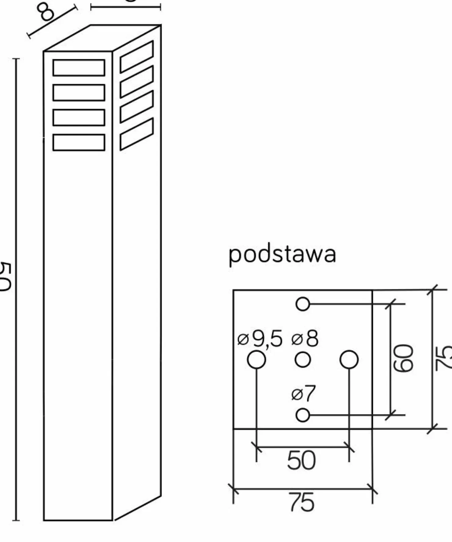 Wyjątkowa lampa ogrodowa, półmetrowa RADO III 2 DG z serii RADO III | Kaja Oświe*Sklep Kaja New