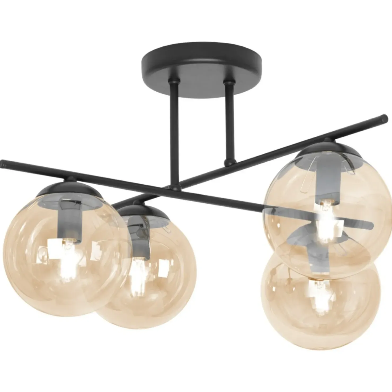 Store Sklep Kaja Wyjątkowa lampa sufitowa z czterema kloszami K-5161 z serii DELTA