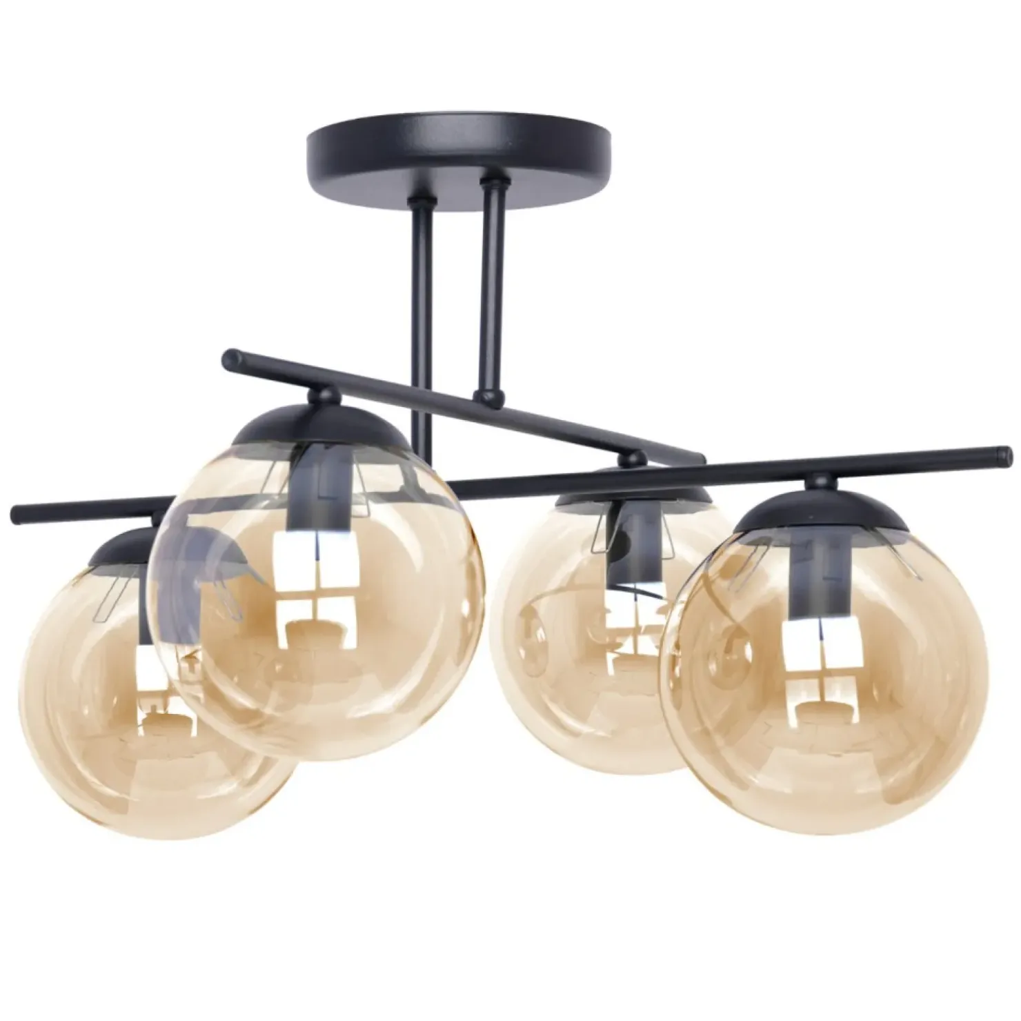 Store Sklep Kaja Wyjątkowa lampa sufitowa z czterema kloszami K-5161 z serii DELTA