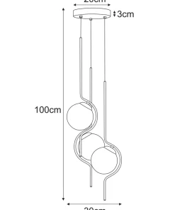 Cheap Sklep Kaja Wyjątkowa lampa wisząca do salonu, trzy klosze K-5338 z serii VELA