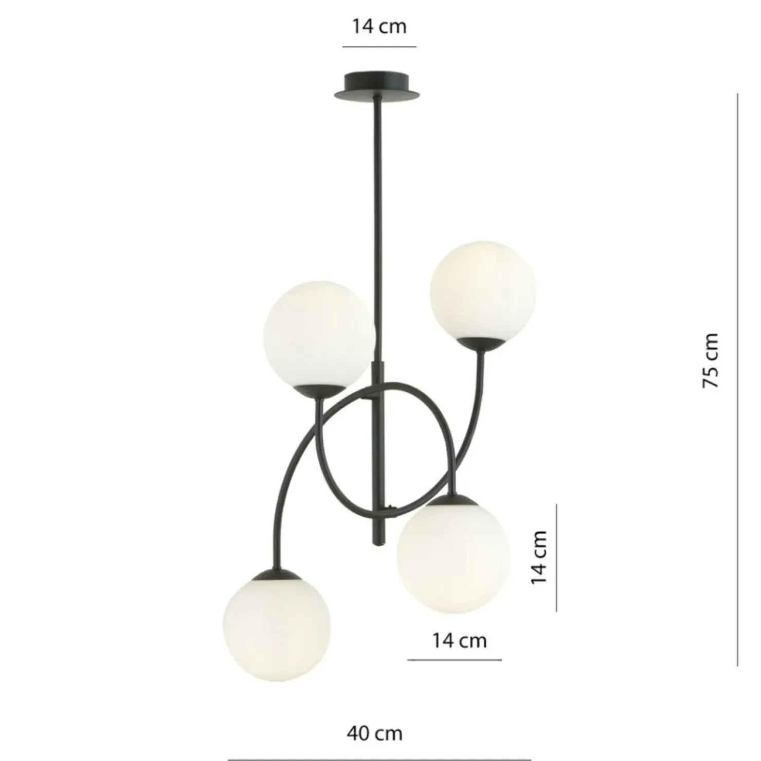 Online Sklep Kaja Wyjątkowa lampa wisząca w czarno-białym kolorze 1288/4B z serii ARCHI