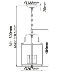 Wyjątkowa lampa wisząca, złota oprawa HK-GENTRY-P-M-PB z serii GENTRY*Sklep Kaja Discount