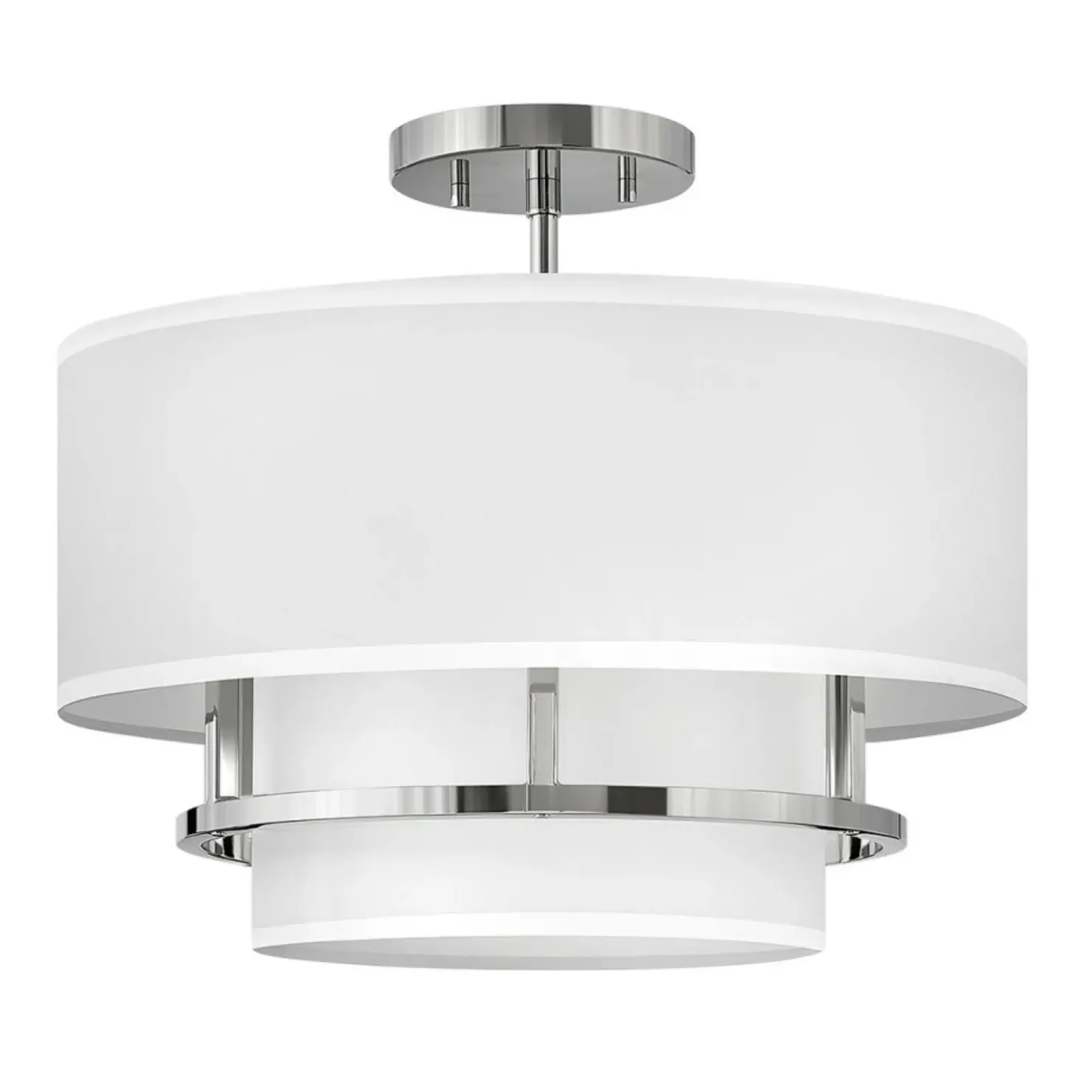 Clearance Sklep Kaja Wyjątkowa lampa z białym abażurem HK-GRAHAM-M-PN z serii GRAHAM polerowanynikiel