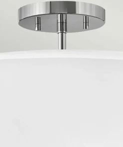 Clearance Sklep Kaja Wyjątkowa lampa z białym abażurem HK-GRAHAM-M-PN z serii GRAHAM polerowanynikiel