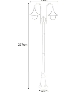 Wysoka dwuramienna latarnia ogrodowa K-8127 CZ/ZŁ BOSTON | Kaja*Sklep Kaja Outlet
