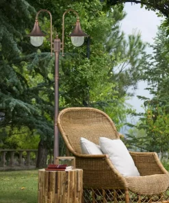 Wysoka dwuramienna latarnia ogrodowa K-8127 CZ/ZŁ BOSTON | Kaja*Sklep Kaja Outlet