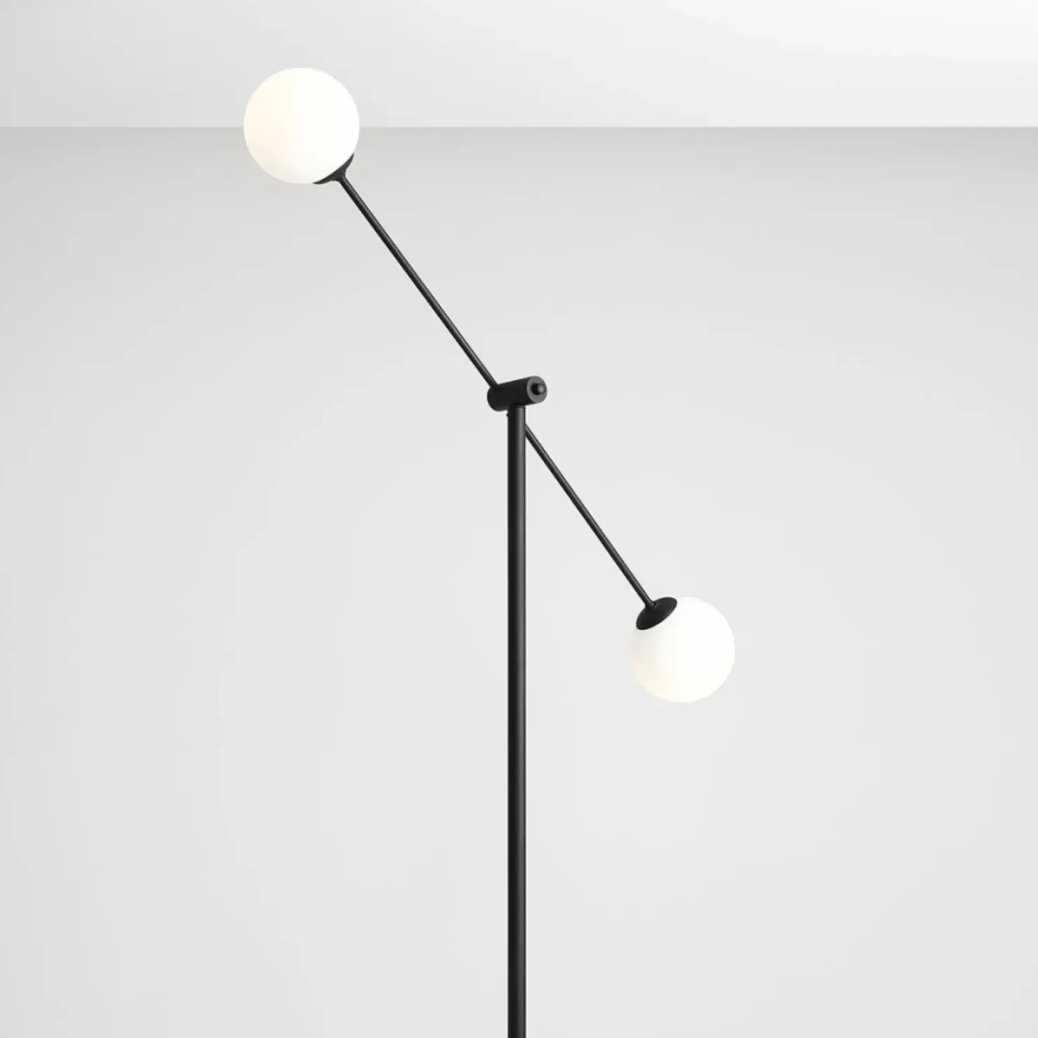 Wysoka lampa podłogowa czarna z kloszami 1081A1 OHIO | Kaja*Sklep Kaja Shop