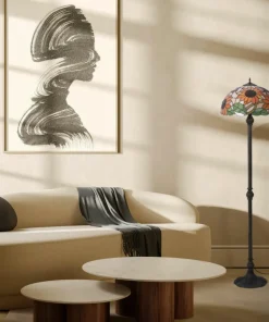 Wysoka lampa podłogowa z okazałym kloszem K-F16814 z serii SUNFLOWER*Sklep Kaja New