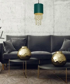 Wytworna lampa wisząca w zielonym kolorze MLP6449 z serii ALMERIA | Kaja Oświetl*Sklep Kaja Cheap