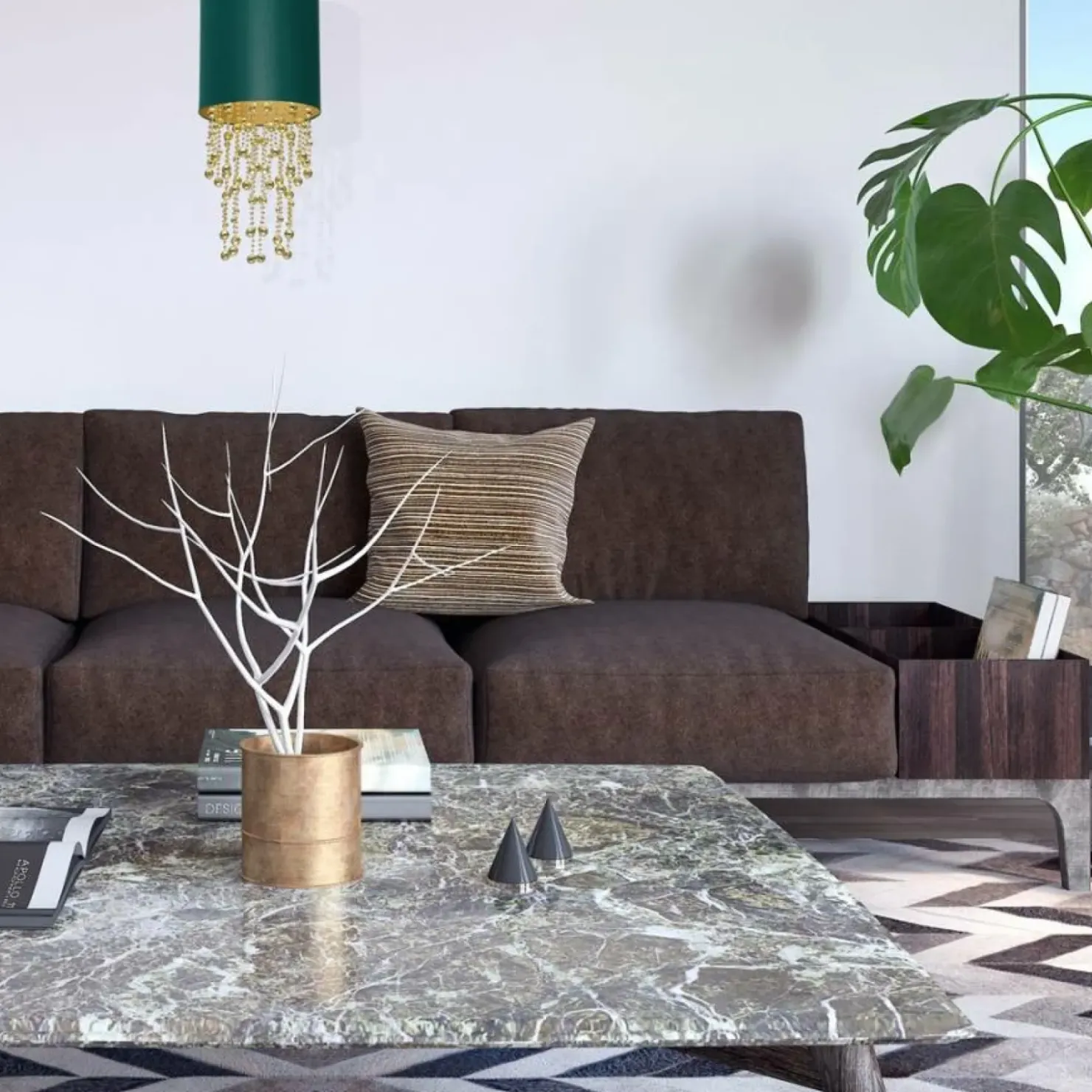 Wytworna lampa wisząca w zielonym kolorze MLP6449 z serii ALMERIA | Kaja Oświetl*Sklep Kaja Cheap