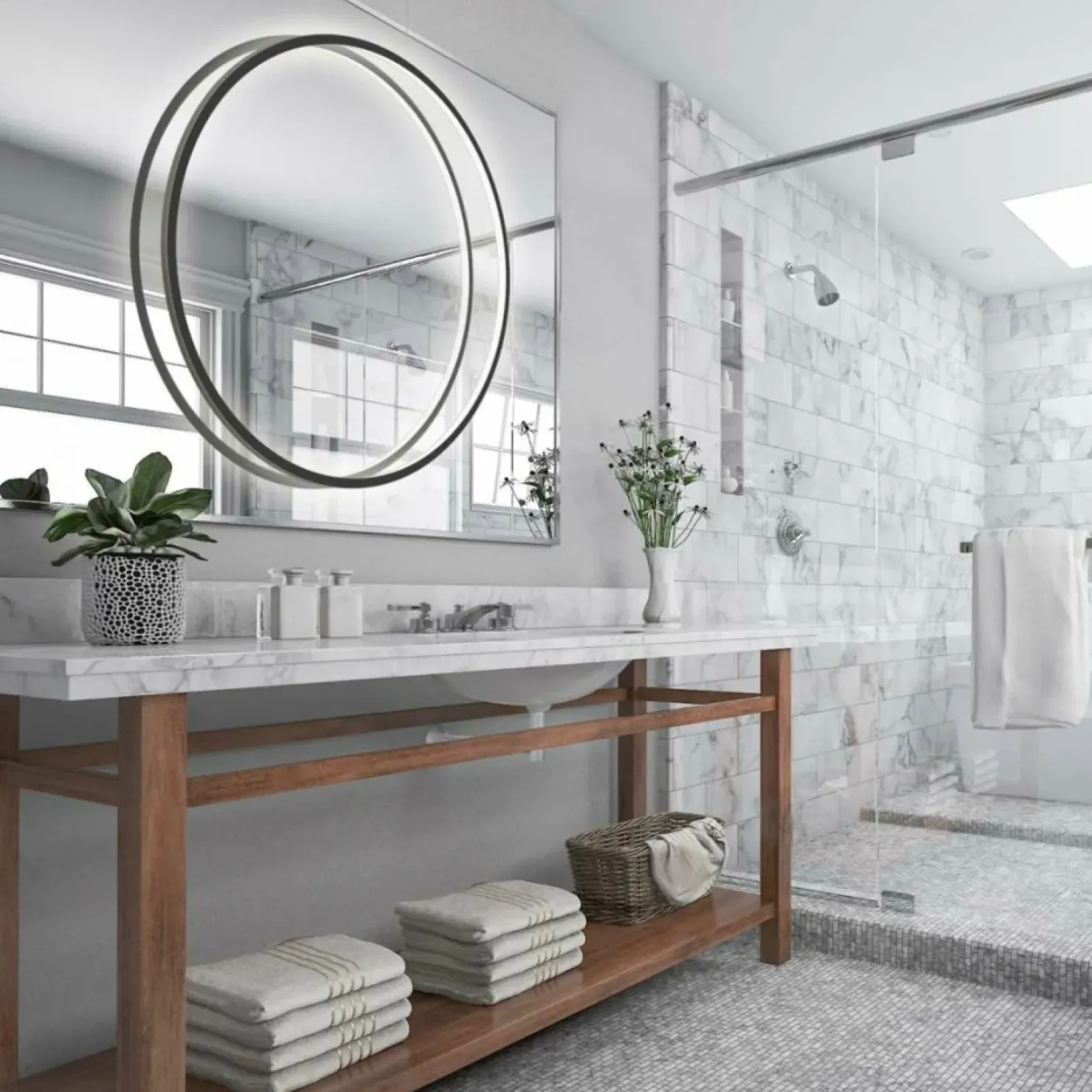 Hot Sklep Kaja Żyrandol do łazienki LED 3000K LP-999/1P S BK MIRROR | Kaja