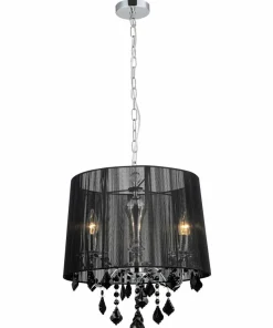 Żyrandol glamour z abażurem MDM-2572/3 BK CORNELIA | Kaja Oświetlenie*Sklep Kaja Shop