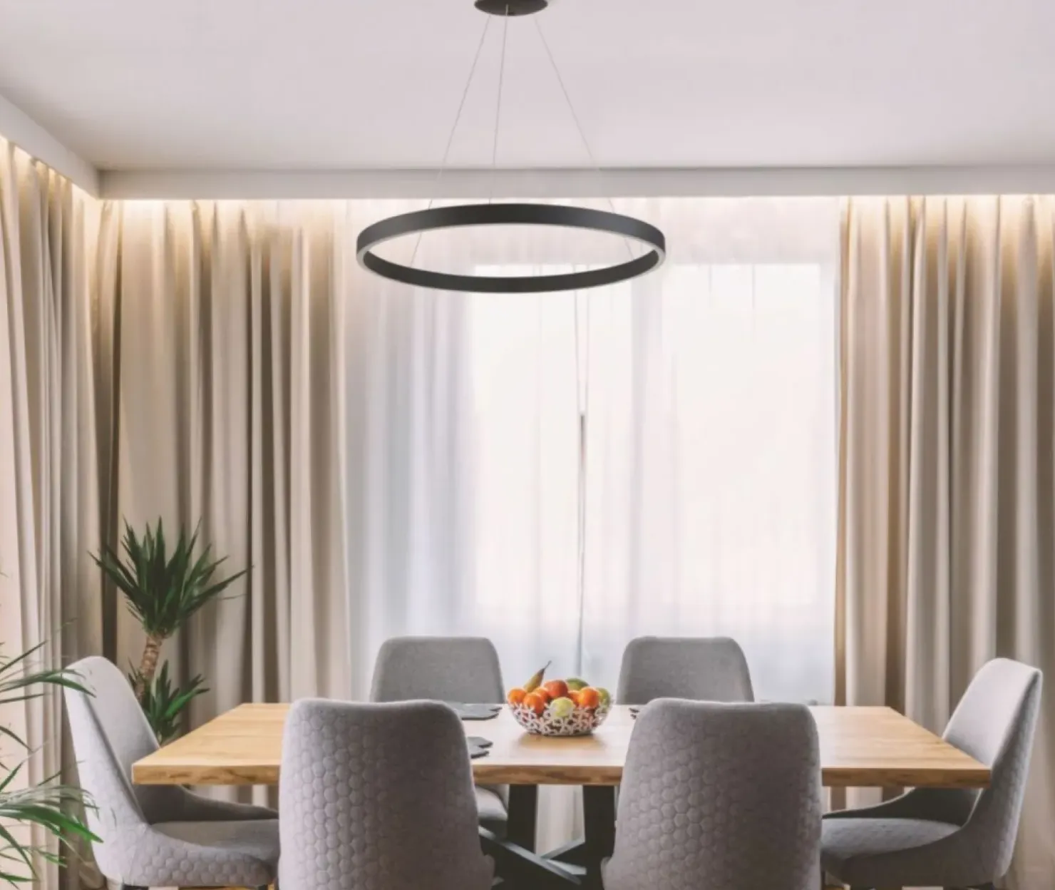 Store Sklep Kaja Żyrandol LED SMART duże koło ⌀100cm z pilotem AZ5050 MARCO | Kaja