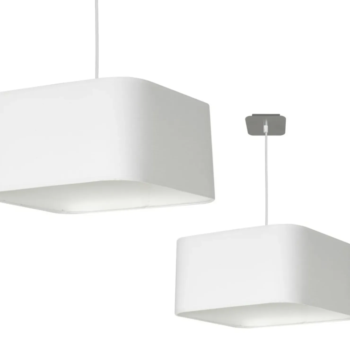 Flash Sale Sklep Kaja Żyrandol z białym, kwadratowym abażurem ML6362 NAPOLI | Kaja