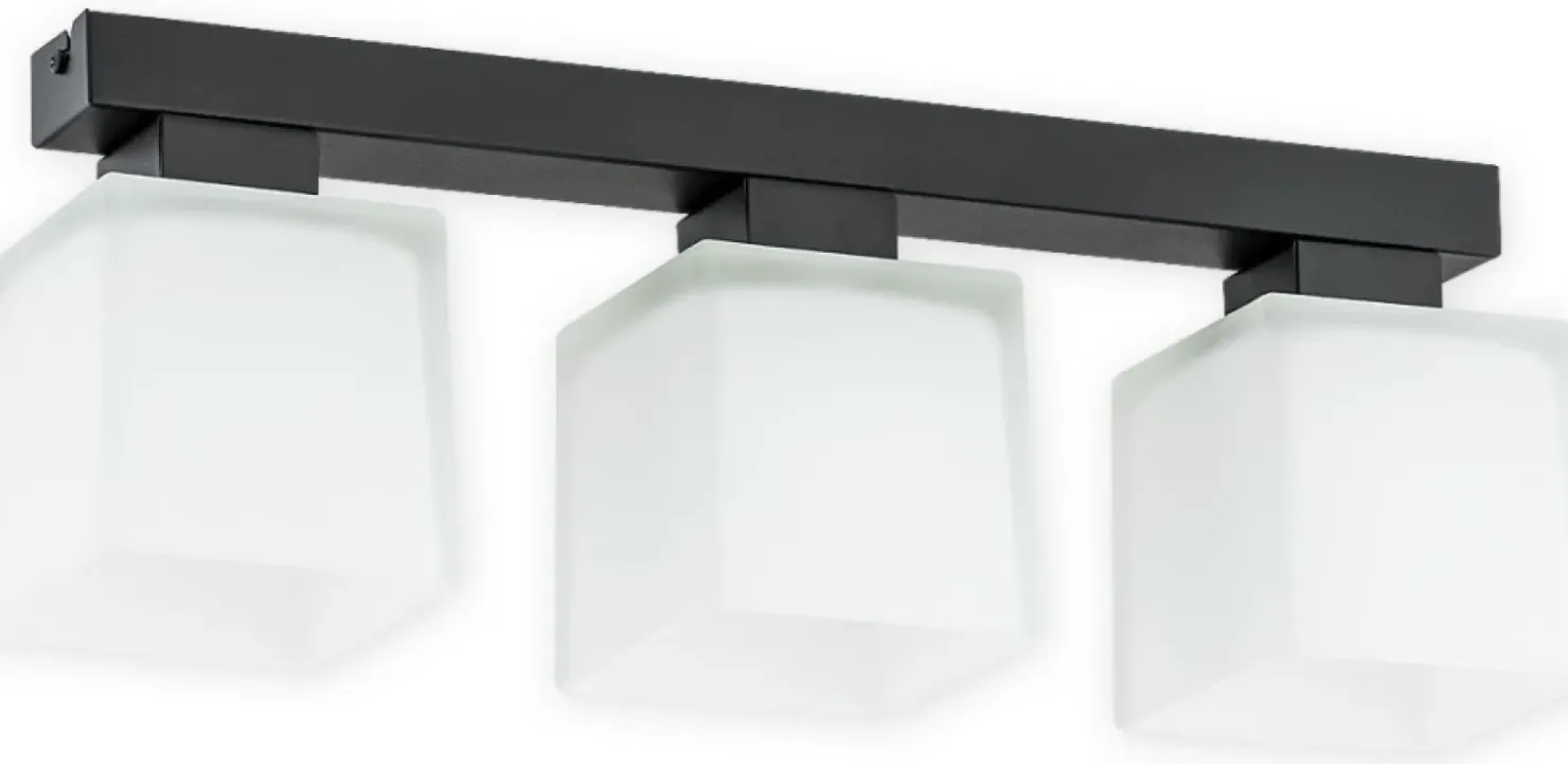 Żyrandol z geometrycznymi kloszami O2973 P3 CZA + BIA | Kaja*Sklep Kaja Discount