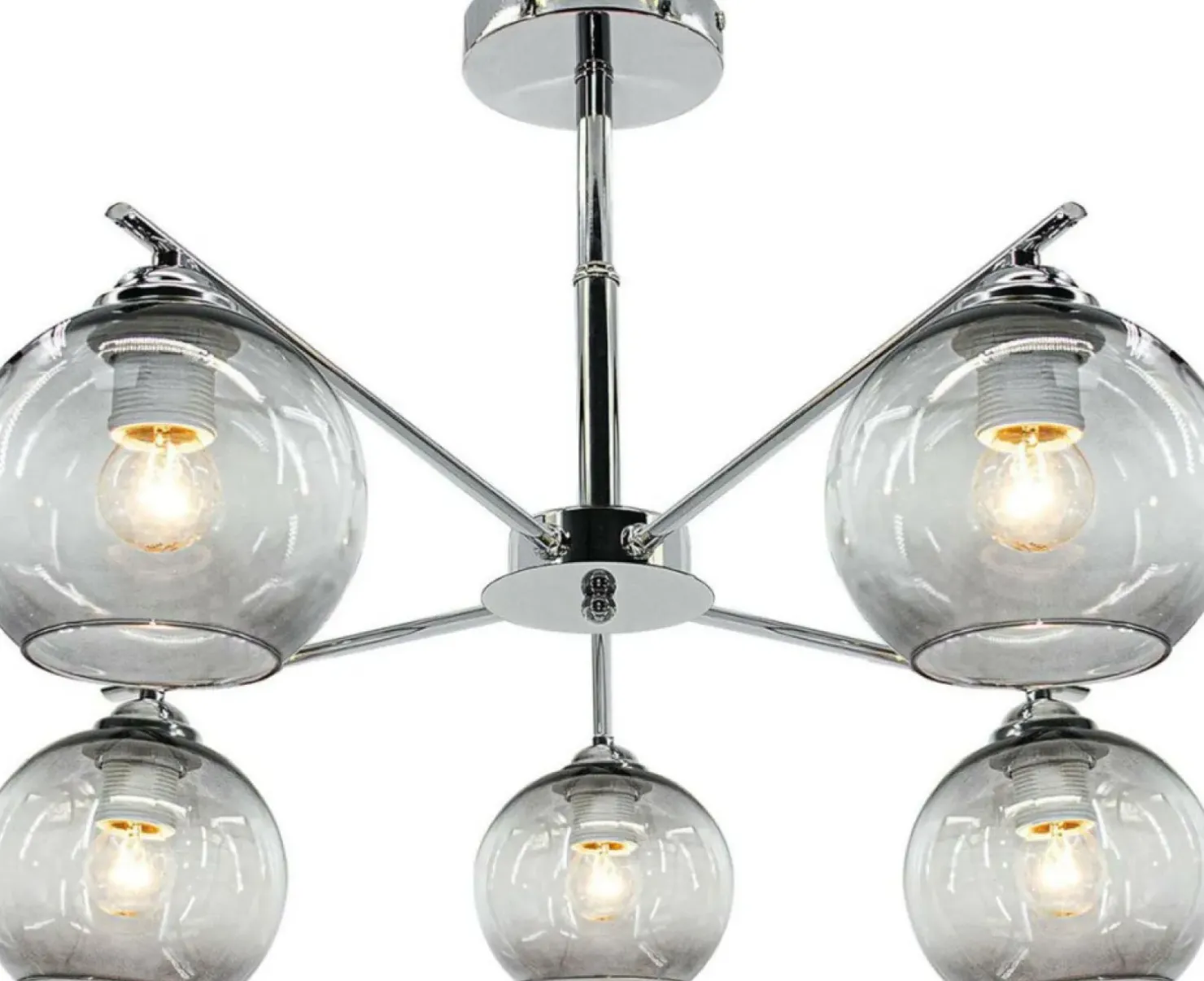 Hot Sklep Kaja Żyrandol z kloszami w stylu lampionów 1859/5 8C | Kaja Oświetlenie chrom