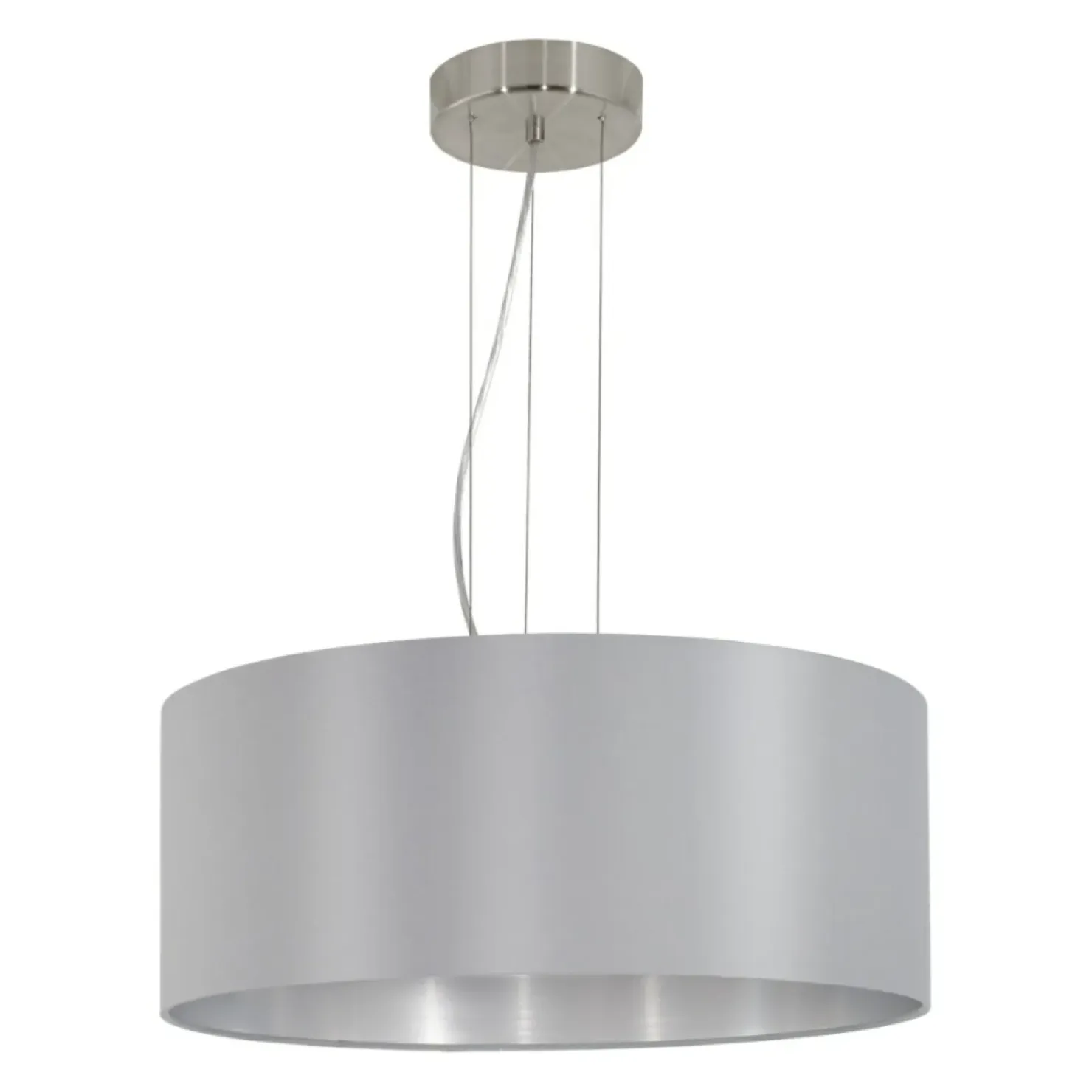 Store Sklep Kaja Żyrandol z szaro-srebrnym abażurem ⌀53cm 31606 MASERLO | Kaja